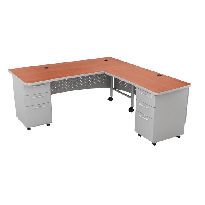 Classroom Select NeoClass Double Pedestal Right or Left Return Teacher's Desk, 72 x 79 x 30 Inches