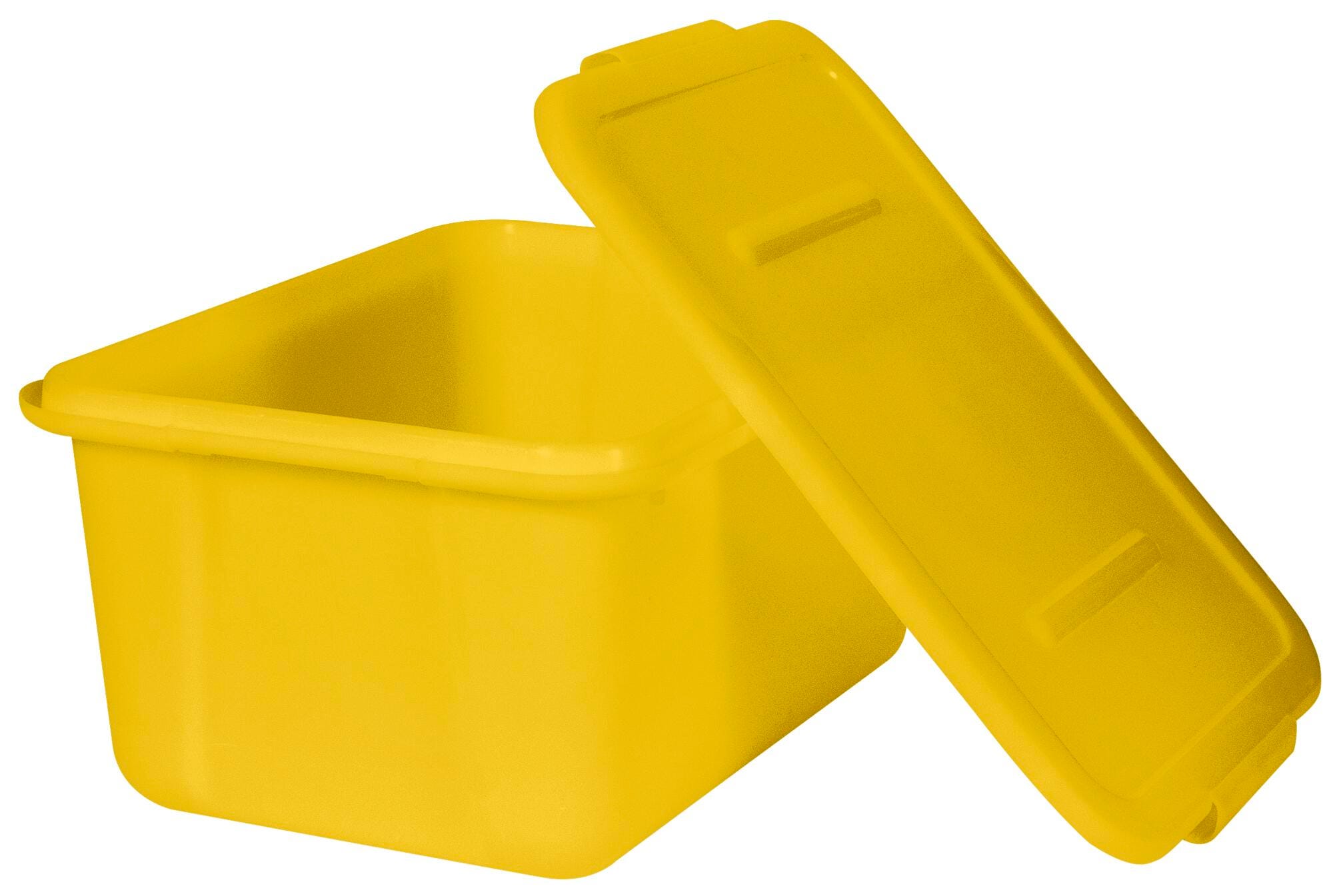 School Smart Large Storage Bin with Non-Snap Lid, 15 Quart, Yellow 276862