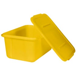School Smart Large Storage Bin with Non-Snap Lid, 15 Quart, Yellow 276862