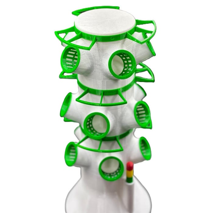 JiGi Originals Hydroponic Tower V1 Starter Kit, 15 Plant Capacity, White