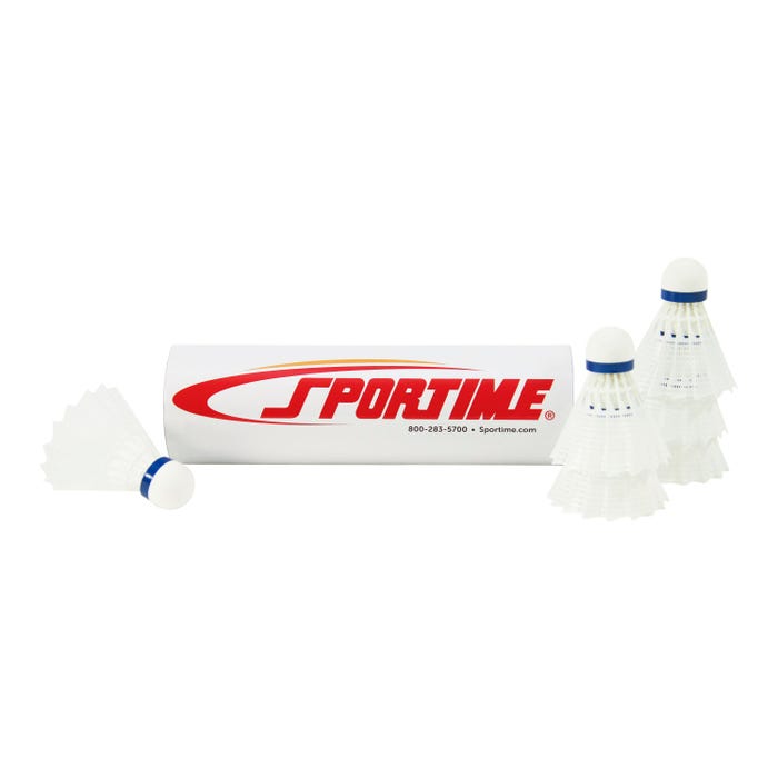 Sportime International Badminton Shuttlecocks, Nylon, Medium Speed, Set of 6