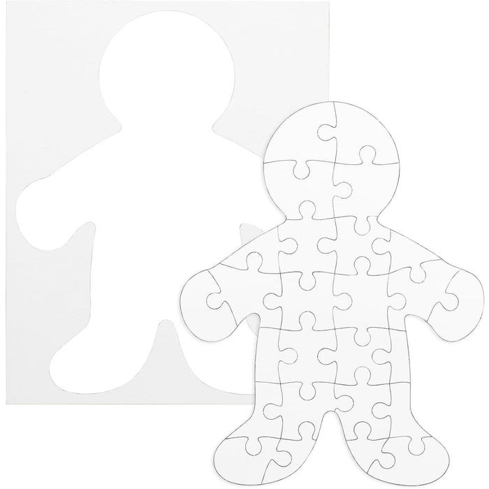 Hygloss Blank Puzzle People, 26 Pieces, 8 x 10 Inches, Pack of 24