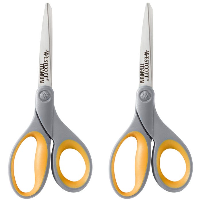 Westcott Titanium Bonded Straight Scissors, 8 Inches, Pack of 2