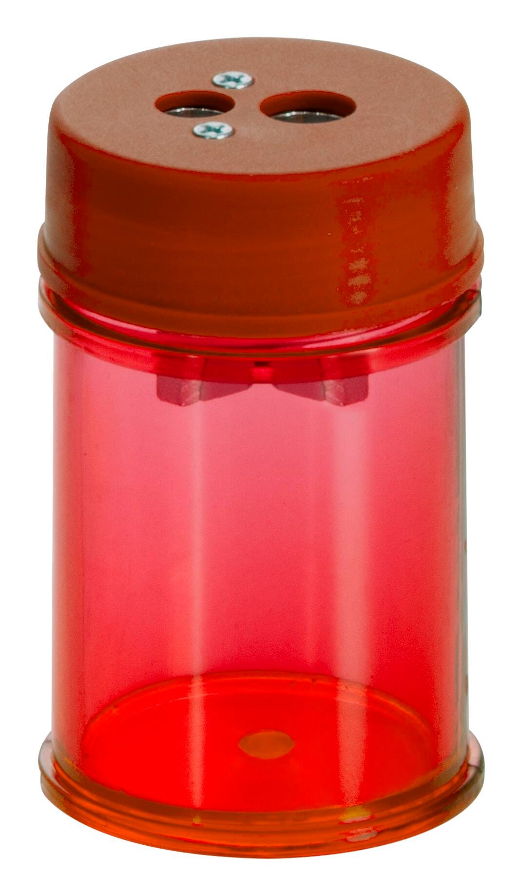 Achieva Dual Barrel Pencil and Crayon Sharpener, Metal Cutter, Red, Item Number 2088301