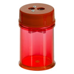 Achieva Dual Barrel Pencil and Crayon Sharpener, Metal Cutter, Red, Item Number 2088301