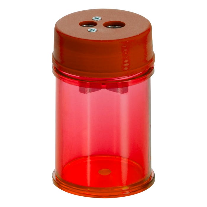 Achieva Dual Barrel Pencil and Crayon Sharpener, Metal Cutter, Red