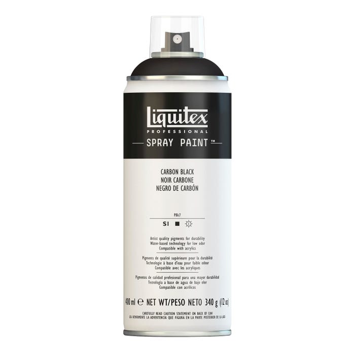Liquitex Water Based Professional Spray Paint, 400 ml Aerosol Can, Carbon Black