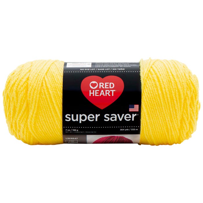 Red Heart Acrylic Economy Super Saver Yarn, 4-Ply, Yellow, 7 Ounce Skein