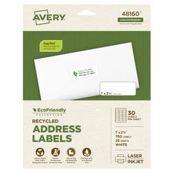 Avery EcoFriendly Address Labels, 1 x 2-5/8 Inches, Pack of 750 1370150