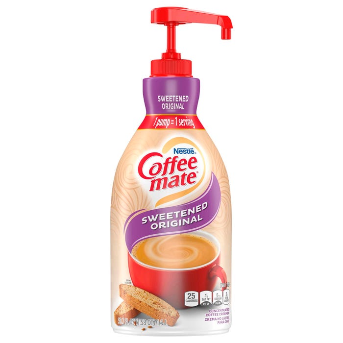 Coffee mate Liquid Concentrated Coffee Creamer, Sweetened Original Flavor, 1.58 Quart Pump Bottle