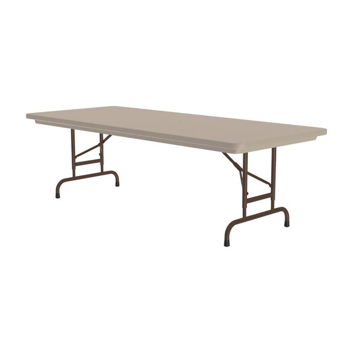 Correll Heavy Duty Commercial Folding Table, Blow-Molded Plastic, Adjustable Height