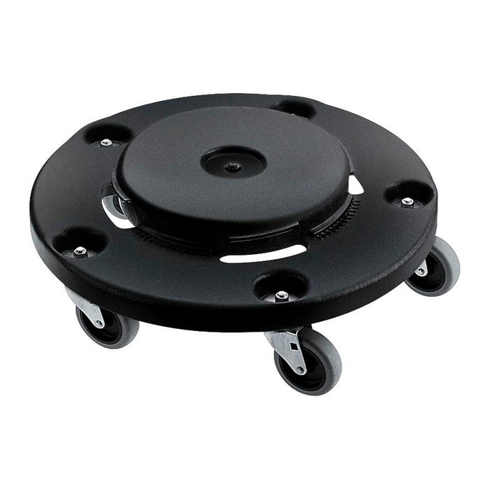 Rubbermaid Twist Brute Round Dolly, 350 lb, Plastic, Black