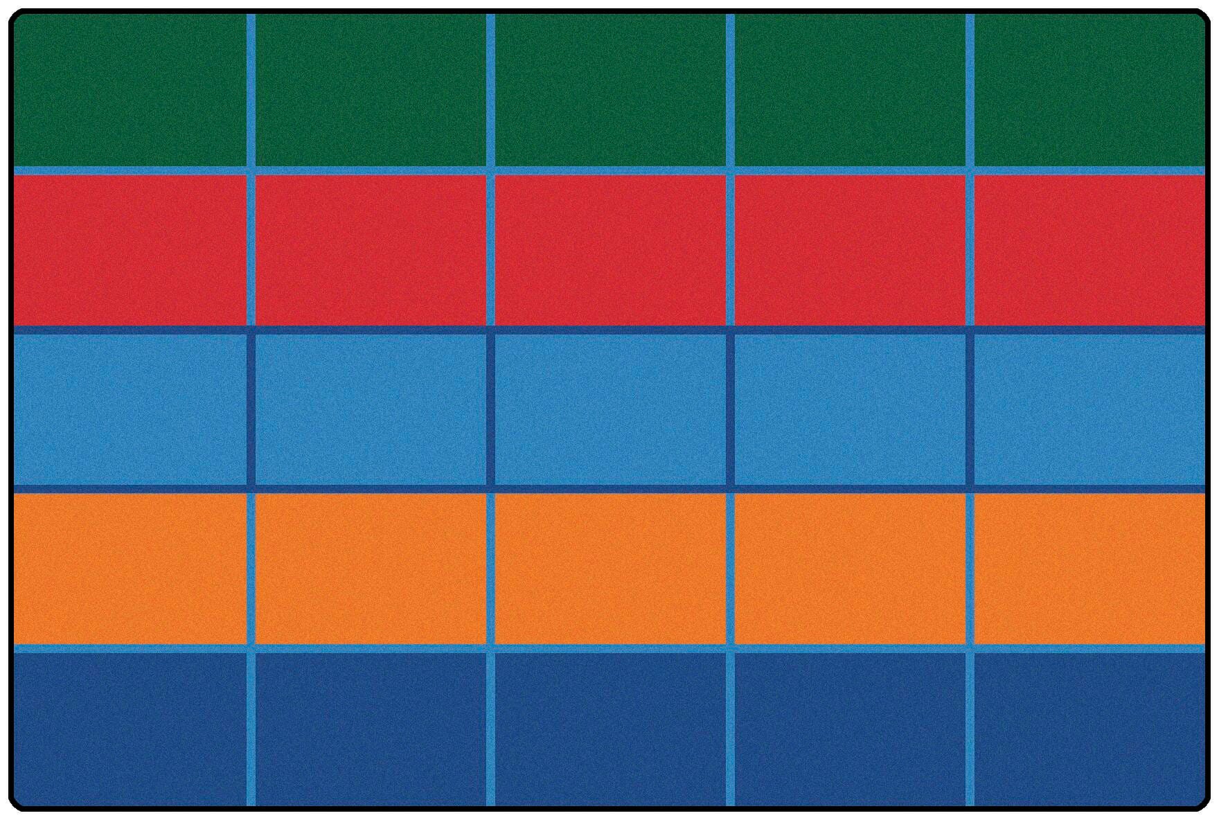 Carpets for Kids KID$Value PLUS Color Blocks Rug, 6 x 9 Feet, Rectangle, Multicolored, Item Number 1457515