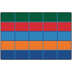 Carpets for Kids KID$Value PLUS Color Blocks Rug, 6 x 9 Feet, Rectangle, Multicolored, Item Number 1457515