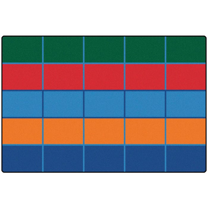 Carpets for Kids KID$Value PLUS Color Blocks Carpet, 6 x 9 Feet, Rectangle, Multicolored