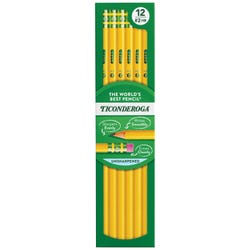 Ticonderoga Unsharpened Original Pencils, No 2 Soft Tip, Yellow, Pack of 12 017646