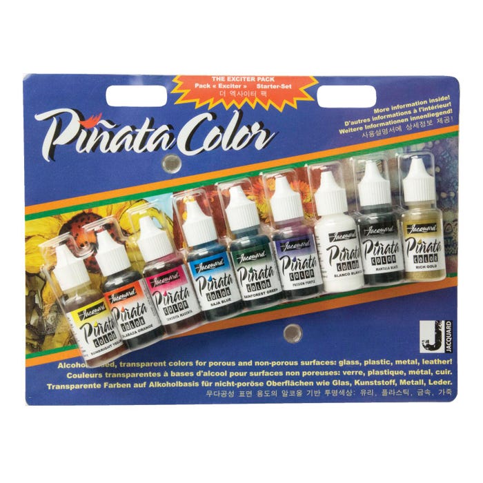 Jacquard Acid-Free Pinata Color Exciter Pack, 1/2 Ounce, Assorted Color, Set of 9