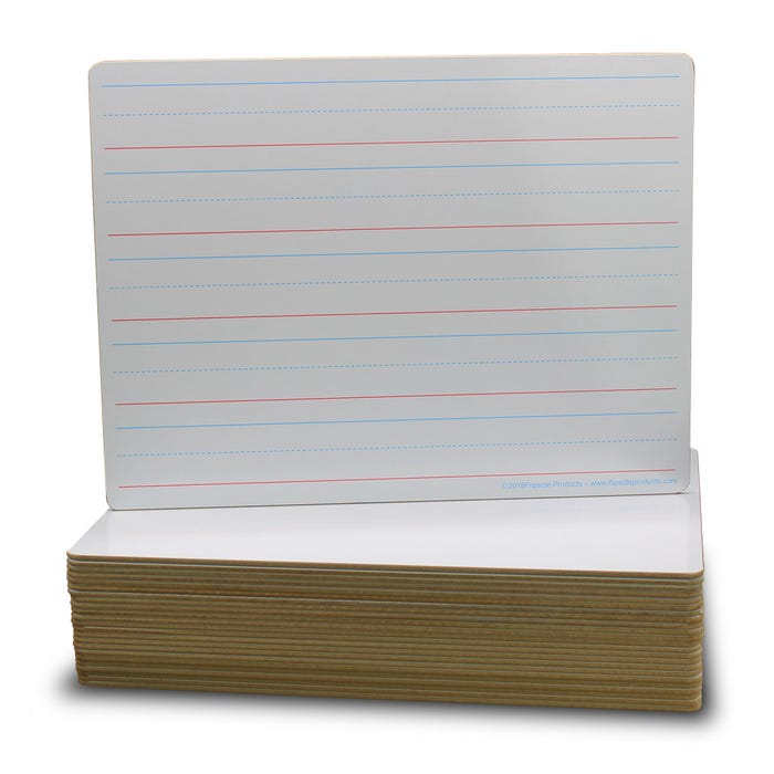 Flipside Two-Sided Ruled/Blank Dry Erase Board, 9 x 12 Inches, Pack of 48