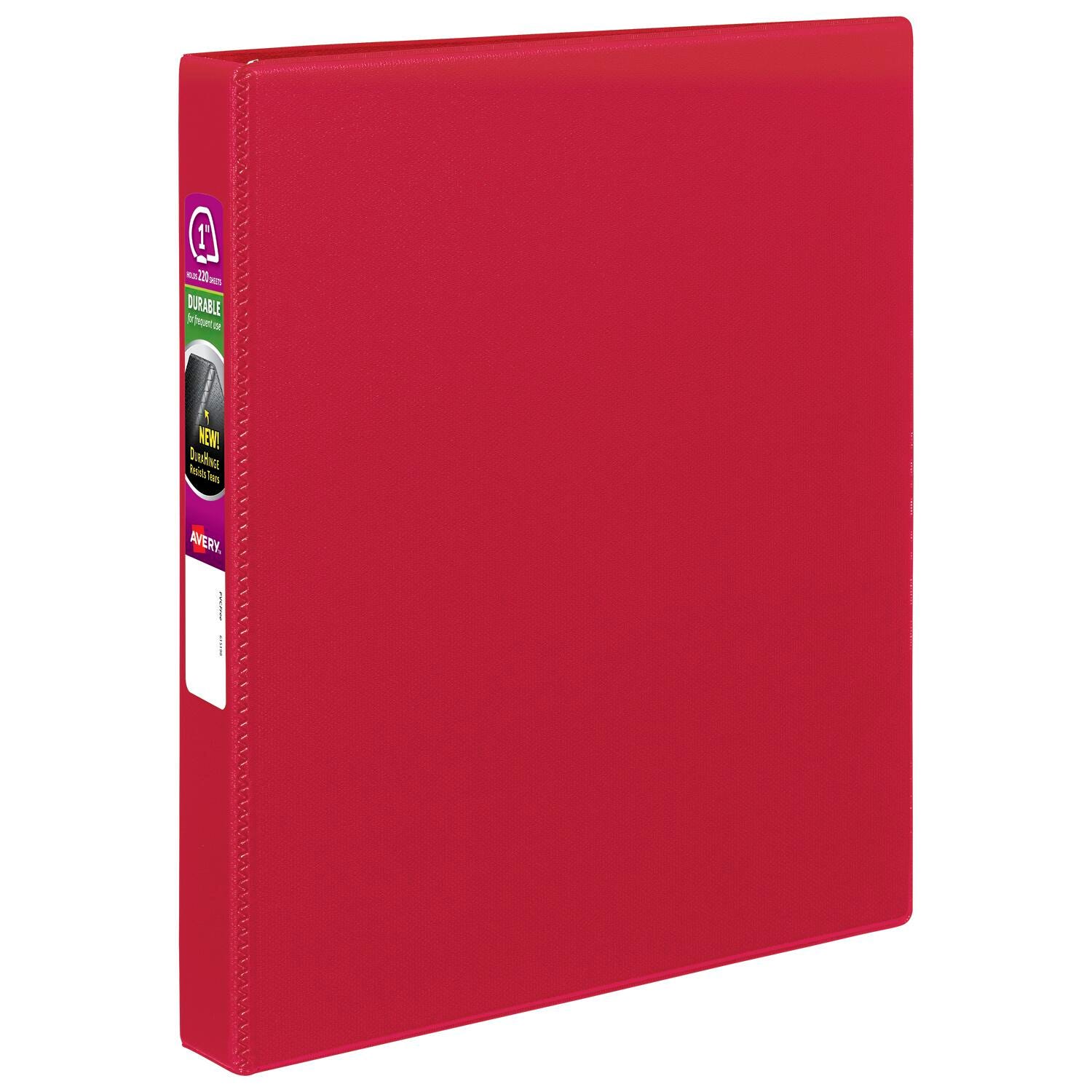 Avery Durable Binder, 1 Inch Slant Ring, Red 1396559