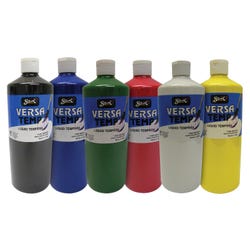 Sax Versatemp Heavy-Bodied Tempera Paint, 1 Quart Bottles, Assorted Colors, Set of 6 1587652