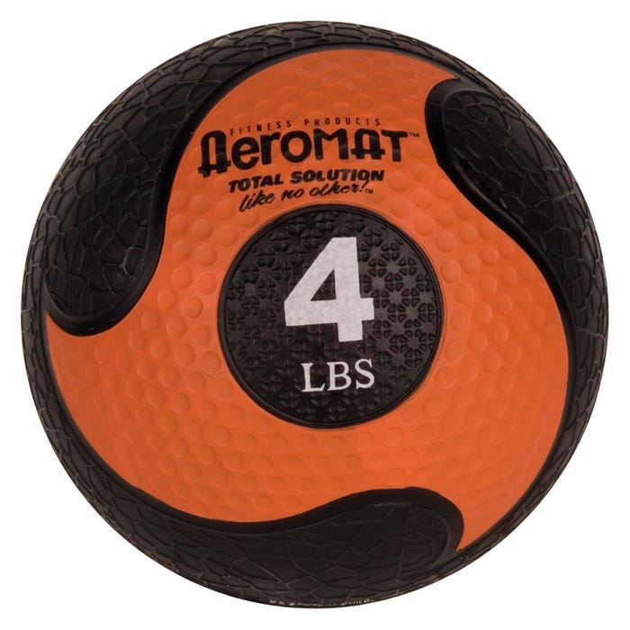 Aeromat Deluxe Medicine Ball, 4 Pounds, Black and Orange
