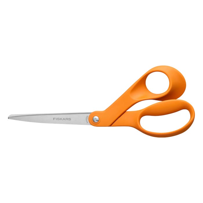 Fiskars Premier Right-Handed Bent Scissors, 8 Inches, Orange