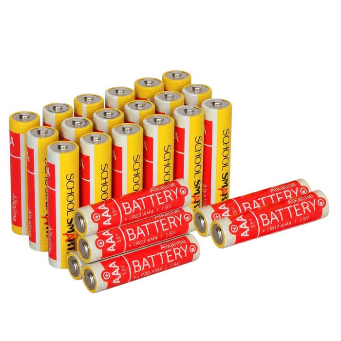 School Smart Alkaline AAA Batteries, Pack of 24