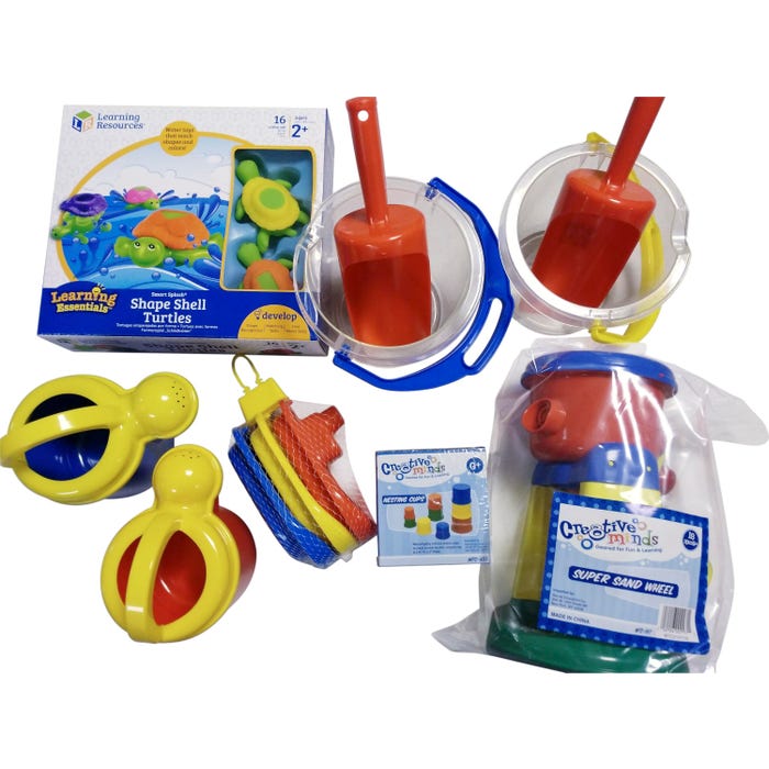 Sand and Water Play Kit, Assorted Colors, Set of 36 Pieces