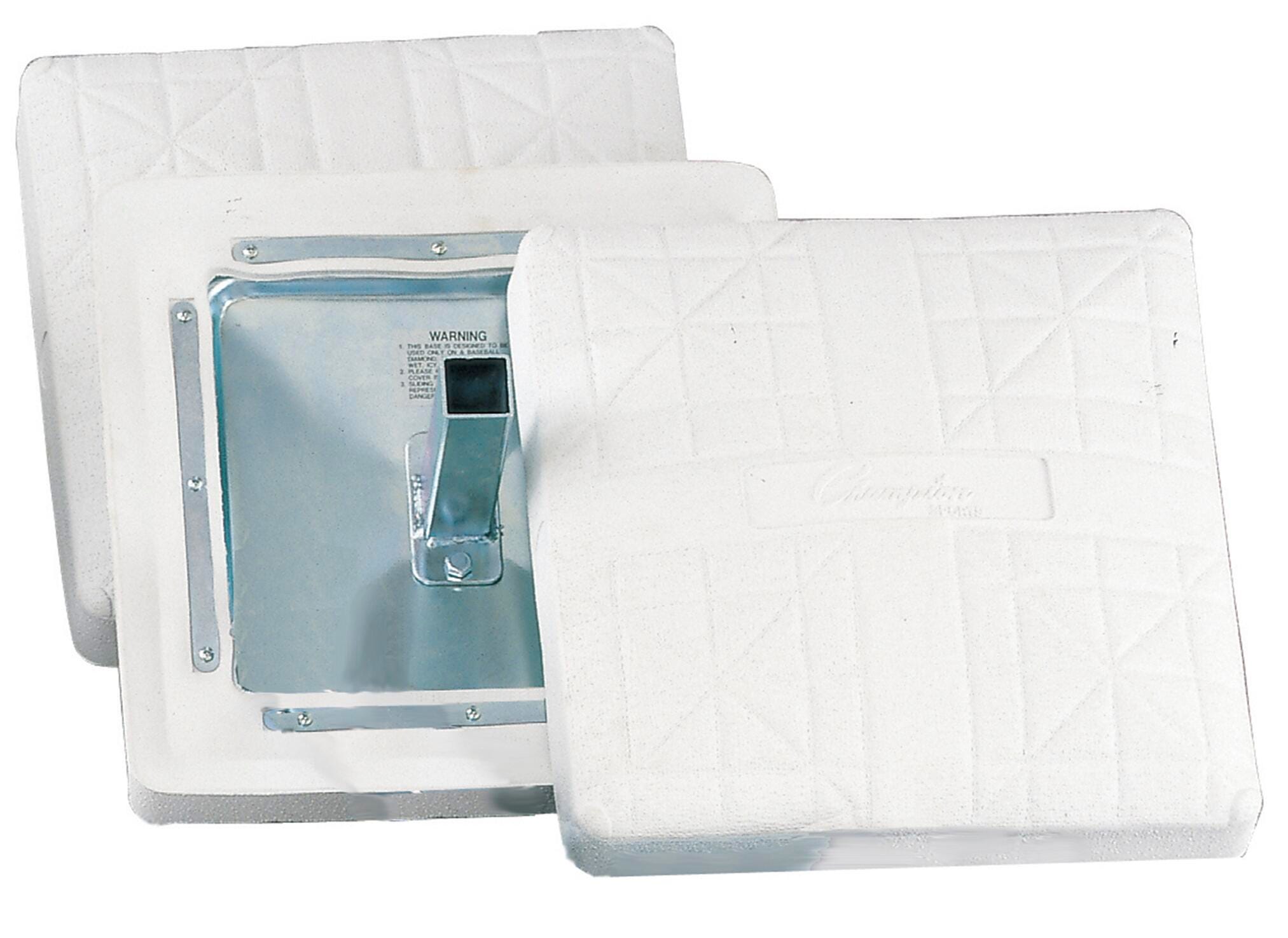 Champion Sports Pro Anchored Base with Bolted Stanchion Pan, Set of 3, White 1568563