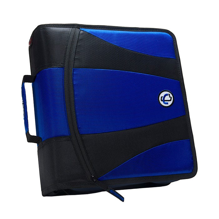 Case·it Dual Ring Zipper Binder, D-Ring, 2 Inches, Blue