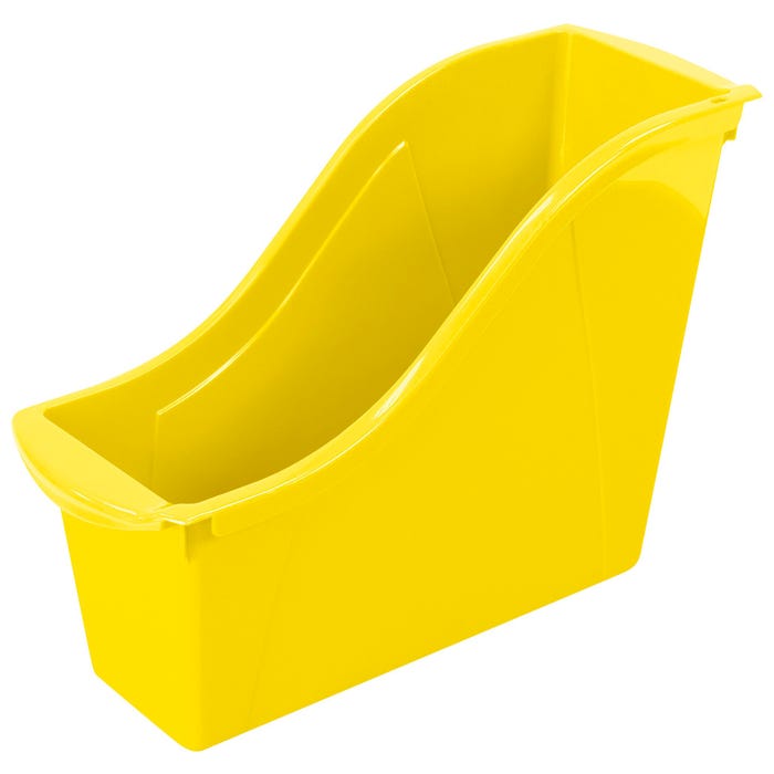 Storex Interlocking Book Bin, Small, 11-3/4 x 4-1/2 x 8-1/2 Inches, Yellow, Pack of 6