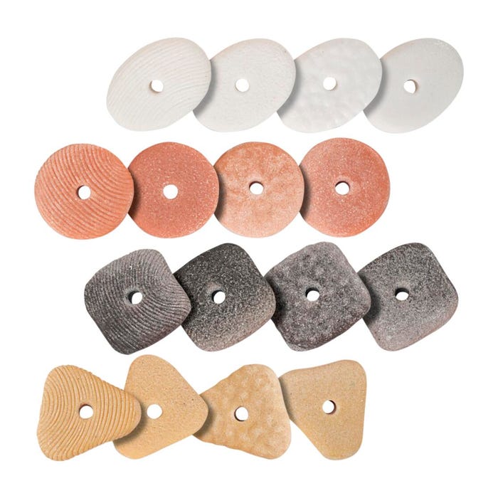 Yellow Door Threading Pebbles, 16 Pieces and 2 Laces