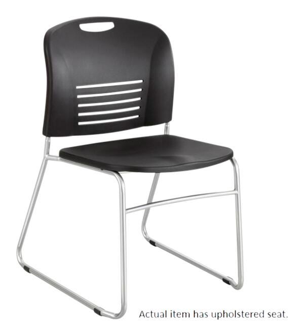 Safco Vy Sled Base Stack Chair, Upholstered Seat, 22-1/2 x 19-1/2 x 32-1/2 Inches, Case of 2 4001356
