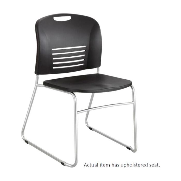 Safco Vy Sled Base Stack Chair, Upholstered Seat, 22-1/2 x 19-1/2 x 32-1/2 Inches, Case of 2