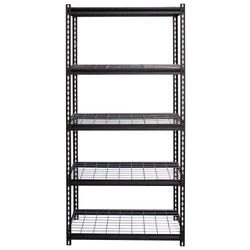 Lorell Wire Deck Shelving, Boltless, 2300 Pound Capacity, 36 x 18 x 72 Inches, Black