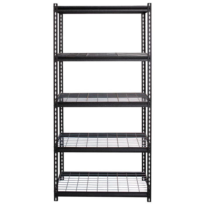 Lorell Wire Deck Shelving, Boltless, 2300 Pound Capacity, 36 x 18 x 72 Inches, Black