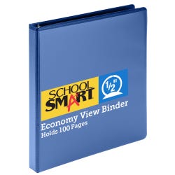 Image for School Smart Round Ring View Binder, Polypropylene, 1/2 Inch, Blue from School Specialty