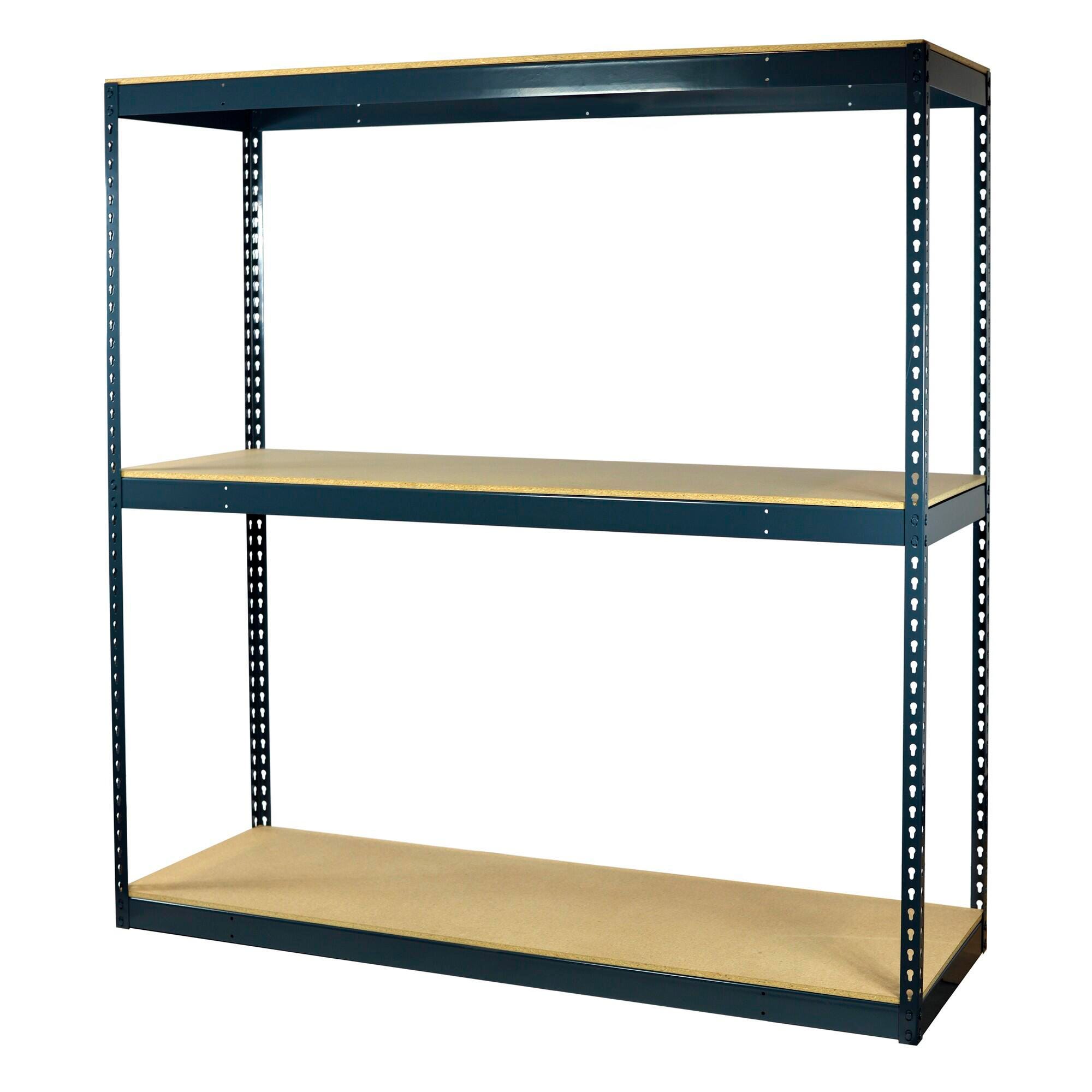 Jaken Heavy Duty Boltless 3-Shelf Storage w/Board, 60 x 24 x 84 Inches, Steel, Gray, Item Number 1601557