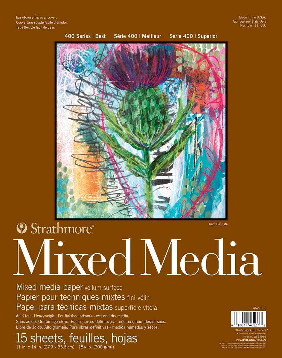 Image for Strathmore 400 Series Mixed Media Pad, 11 x 14 Inches, 184 Pound, 15 Sheets from School Specialty