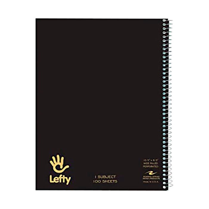 Roaring Spring Left-Handed 1 Subject Notebook, 8-1/2 x 10-1/2 Inches, Assorted Color, 100 Sheets