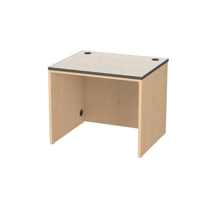WB Manufacturing Modular Rectangle Circulation Desk with Leveling Glides, 4 Grommets