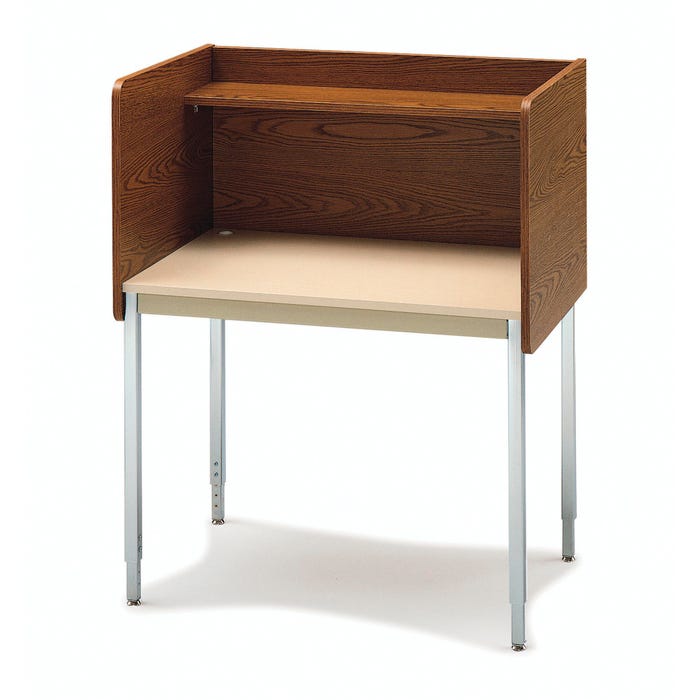 Smith Carrel Single Modular Carrel Starter, 37 x 24 x 41-1/4 to 46-1/4 Inches