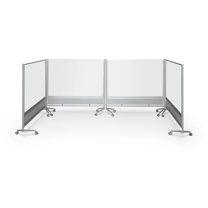 Mooreco Double Sided Portable Doc Partition, 76 x 20 x 73 Inches, Dura-rite Markerboard