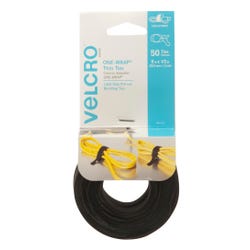 VELCRO Brand ONE-WRAP Thin Ties, 1/2 x 8 Inches, Black, Pack of 50 2128995