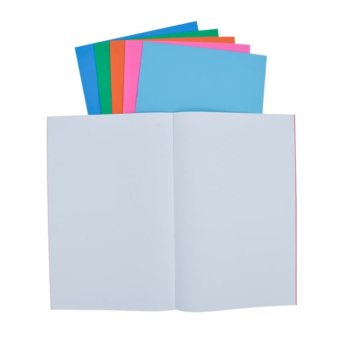 School Smart Bright Blank Books, 11 x 17 Inches, Assorted Colors, 6 Sheets, Pack of 6