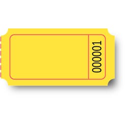 School Specialty Single Roll Blank Tickets, Yellow, Pack of 2000, Item Number 042462