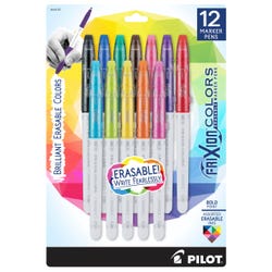 Pilot FriXion Colors Erasable Marker Pens, Bold Point, Assorted Ink Colors, Set of 12 2131013