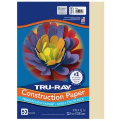 Tru-Ray Construction Paper, Ivory, 9 x 12 Inches, 50 Sheets, Item Number 2103356