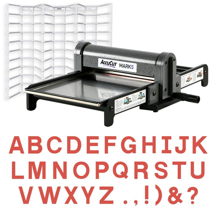 AccuCut Mark 5 Alphabet Starter Die Set, Uppercase Block, 5 Inches, Set of 32