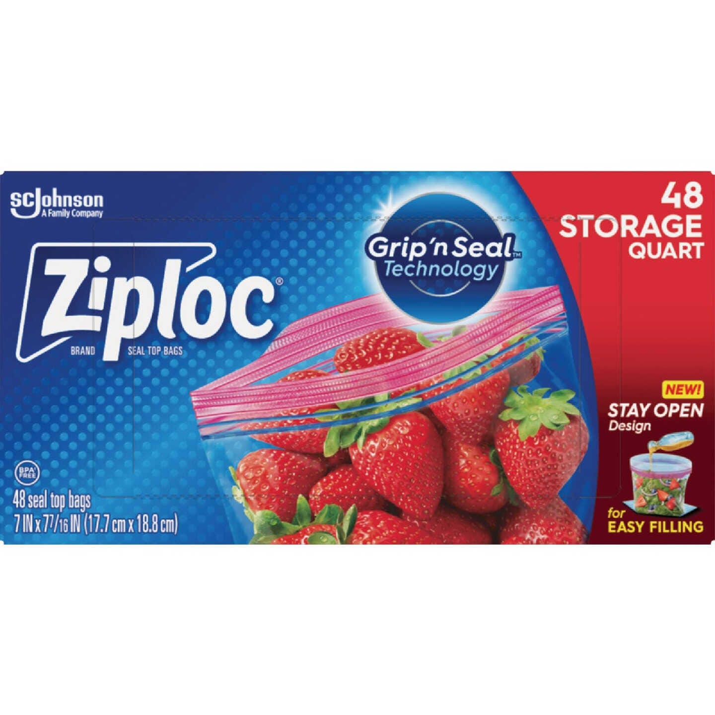 Ziploc Grip 'n Seal Stand-Up Storage Bags, 1 Gallon, 42 Count 2214293